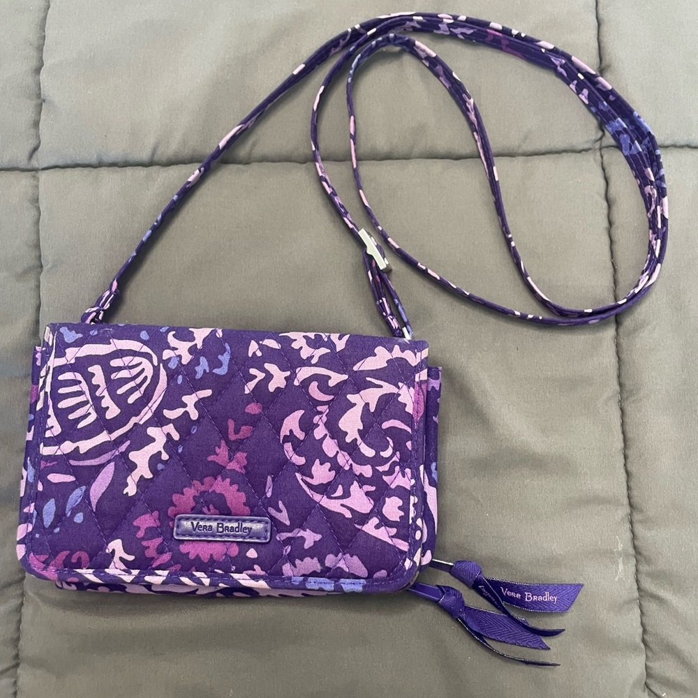 Vera Bradley 3 in 1 Crossbody Bag Purple Floral
